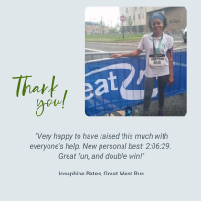 Josephine Bates completes the Great West Run
