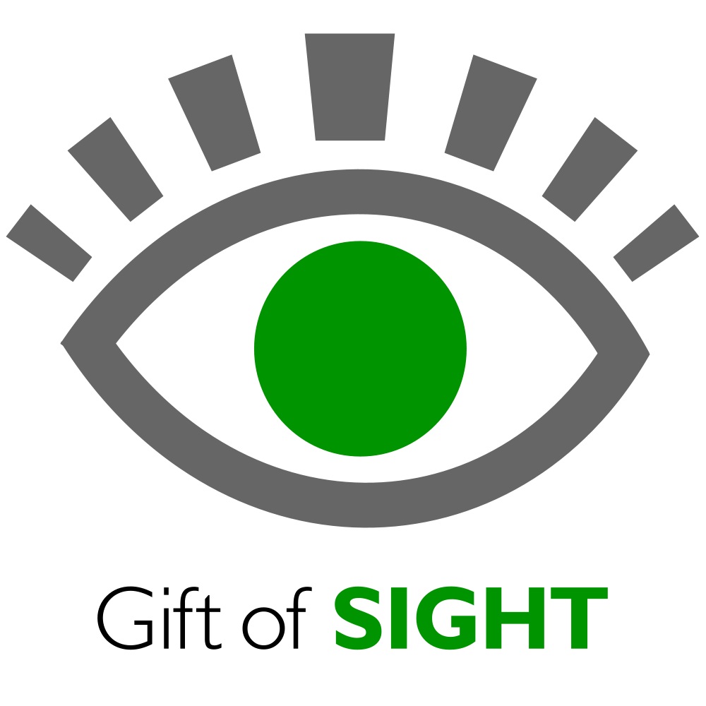 Gift of Sight Logo Gift of Sight logo with green eye and grey outline