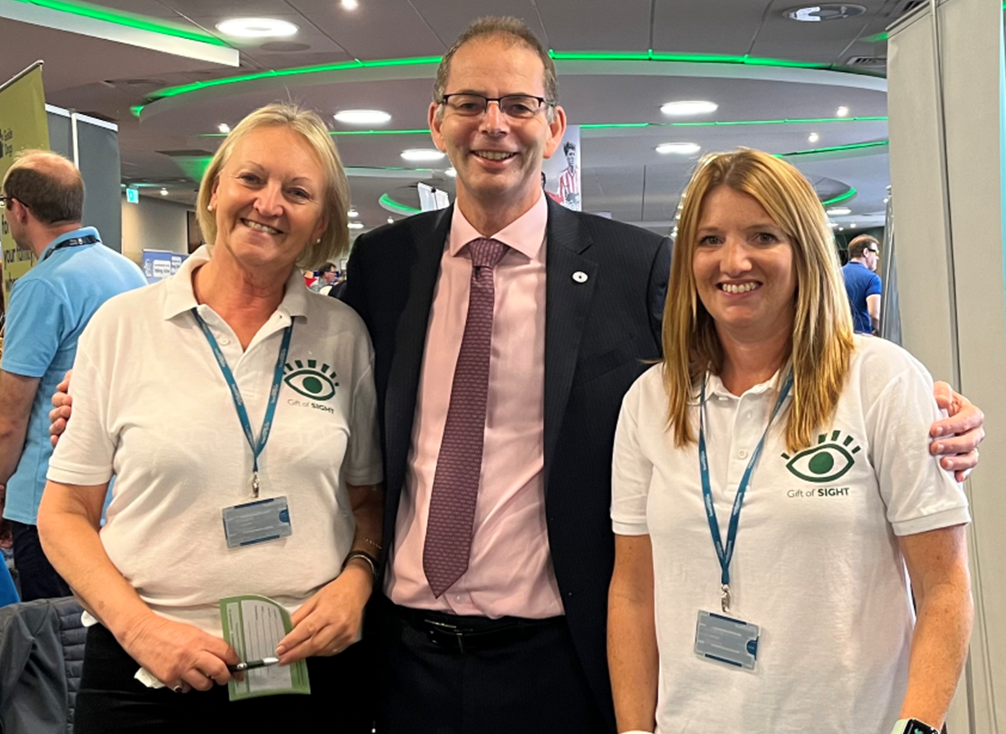 Ailsa standing next to Prof Lotery and Jennie all smiling at camera