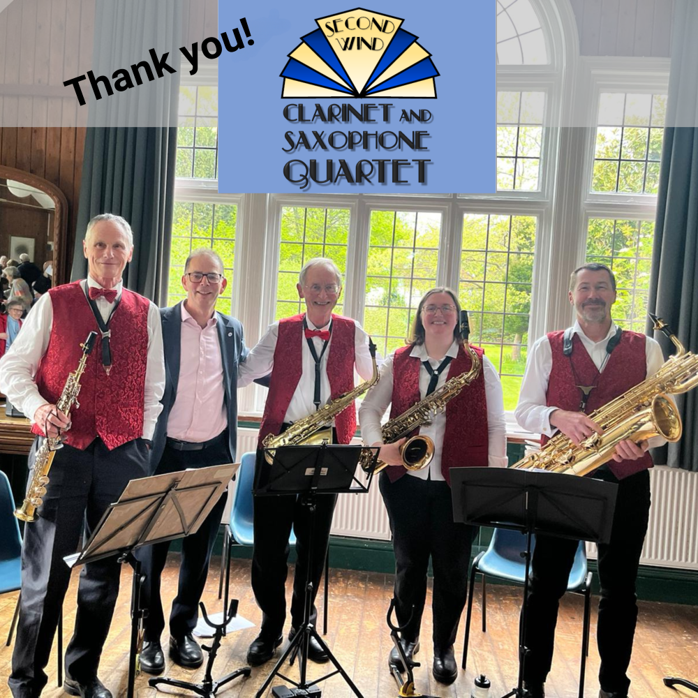Second Wind band members with Prof Lotery 