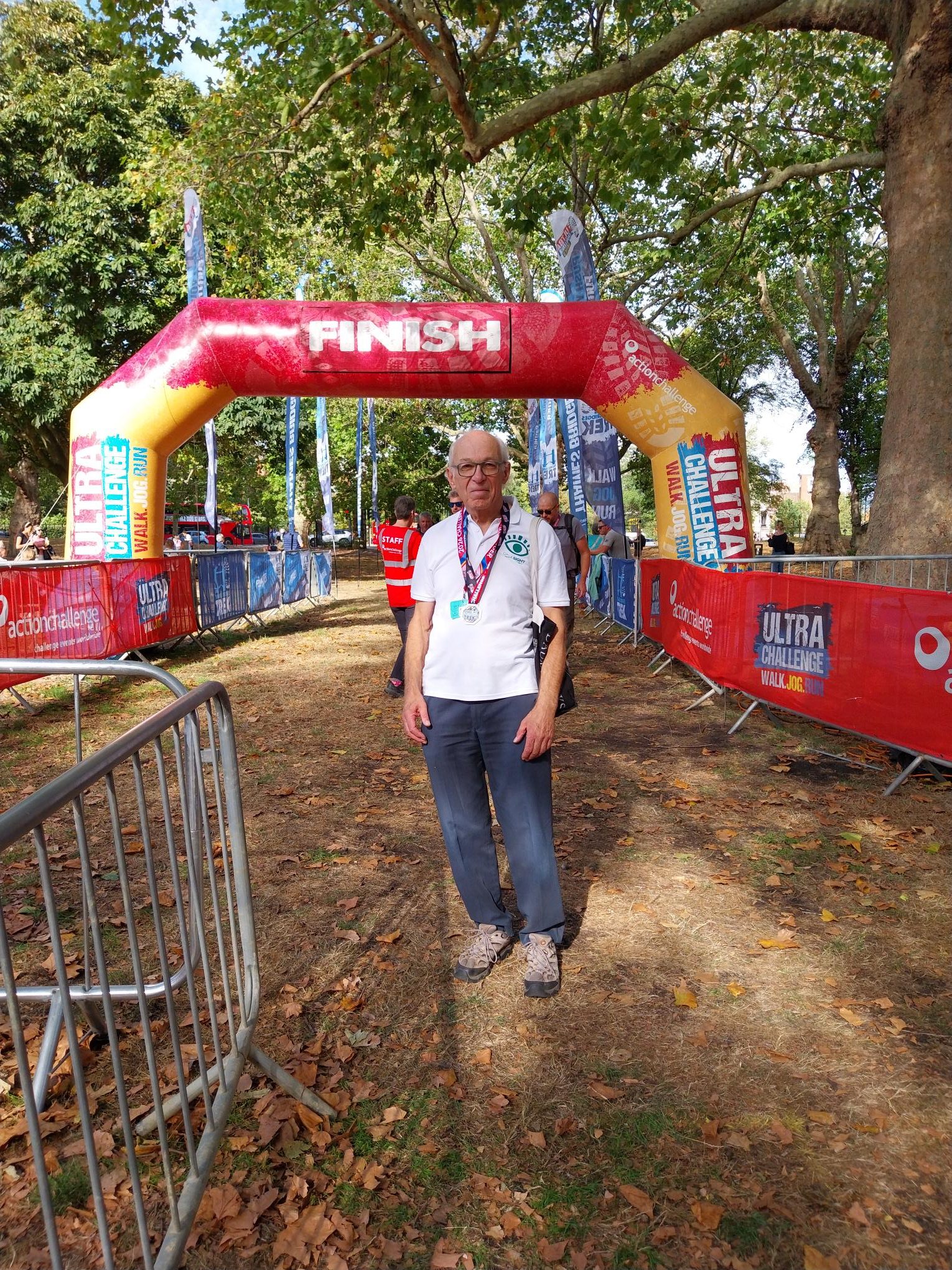 Nicholas finishing the Thames Trek